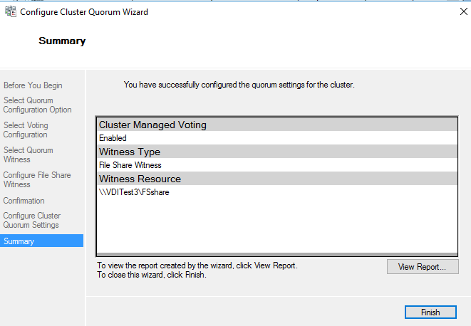 Quorum settings