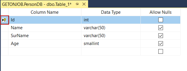 Set a column as a primary key