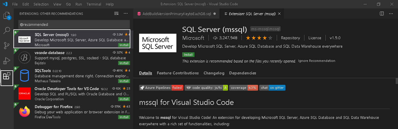 install order for visual studio and sql server