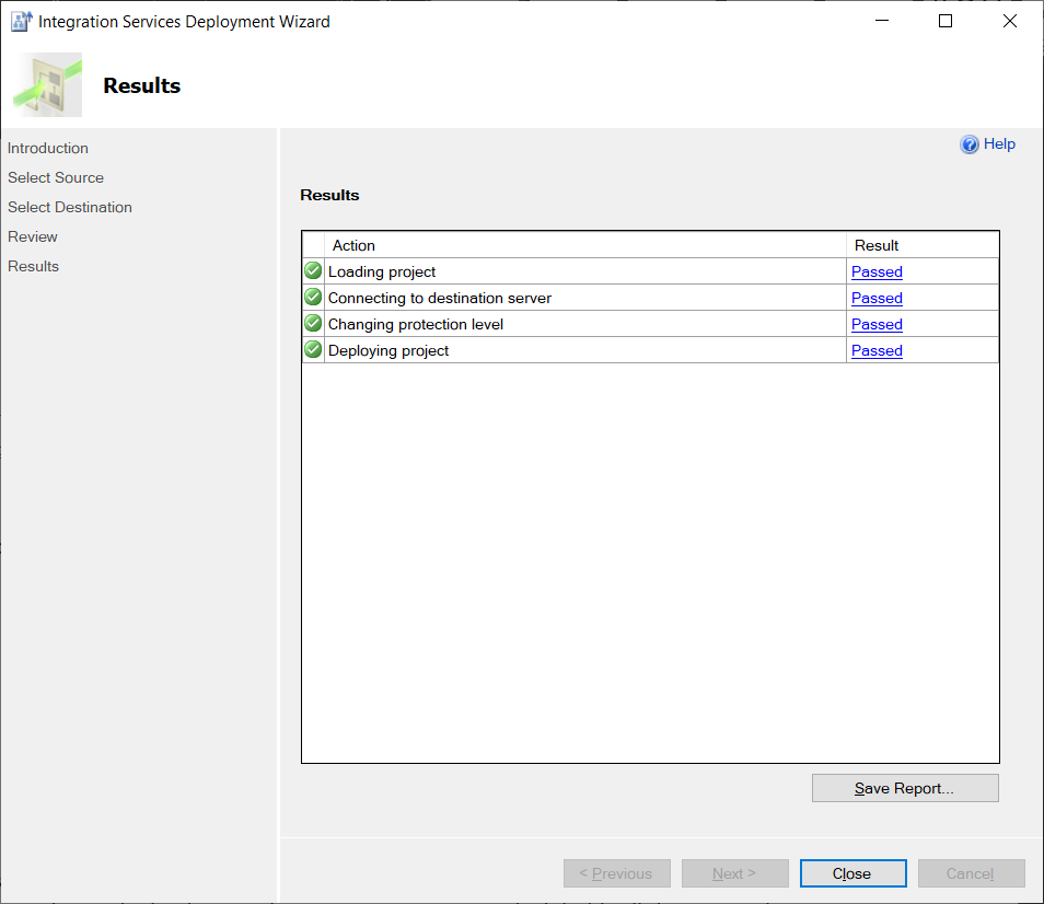 Bereitgestelltes SSIS-Projekt