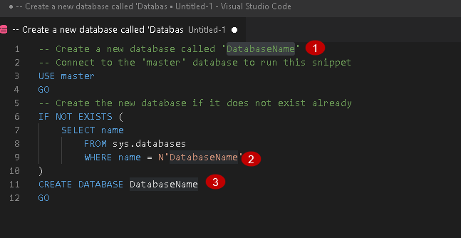 Visual Studio Code Snippet example