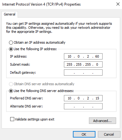 Assign a static IP address for the SQLAG1 