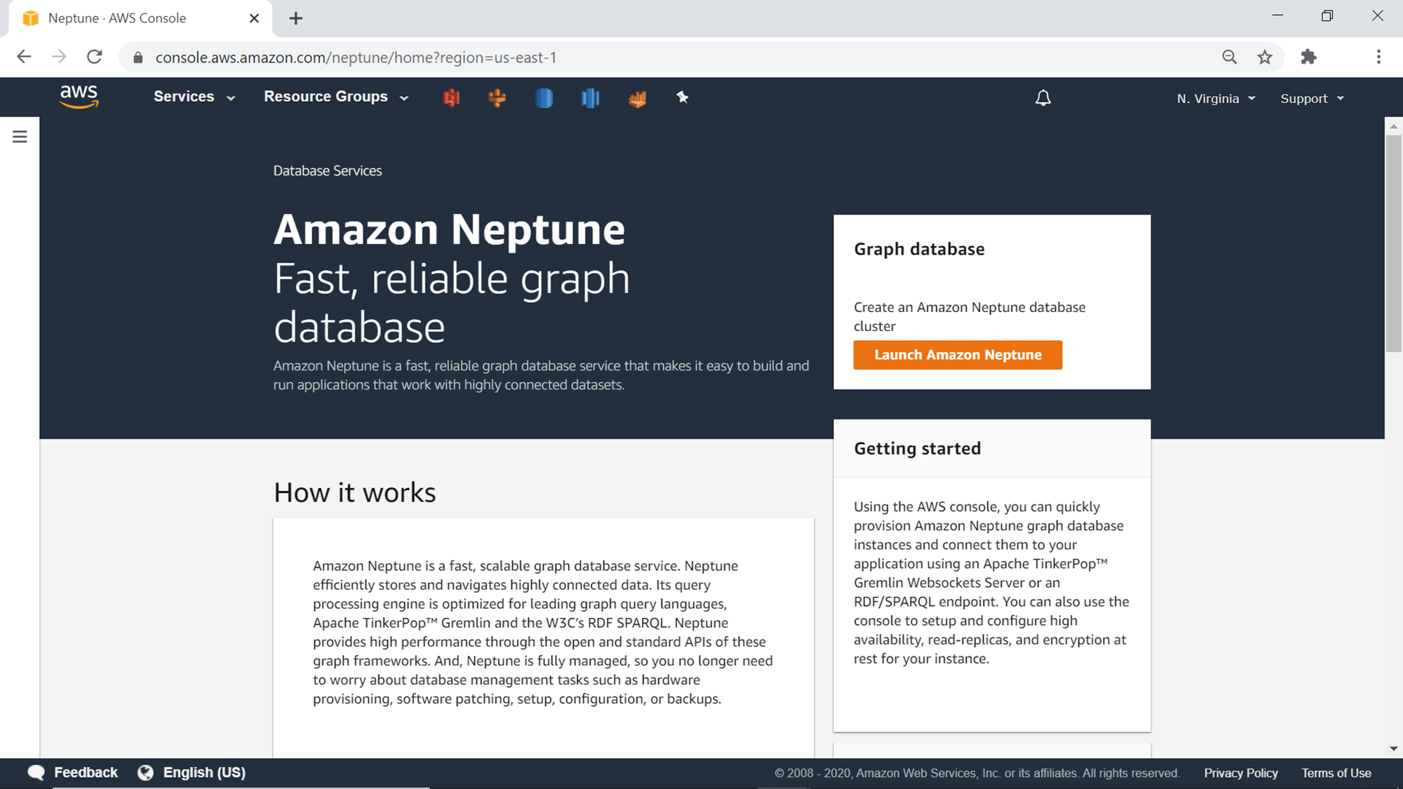 AWS Neptune Home Page