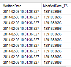 Converting the datetime column to Unix timestamp