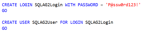 Create a SQL Login on the SQLNode1