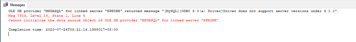 Linked server error
