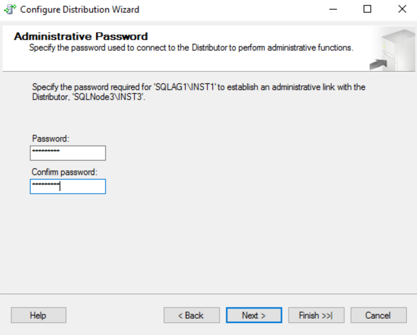 Specify remote distributor password