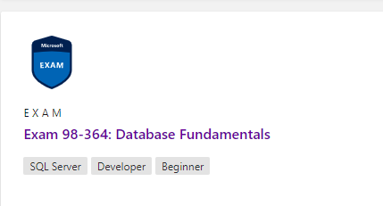 SQL Certification fundamental exam