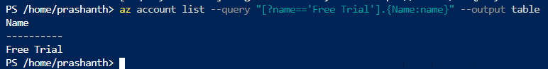 JMES Query in Azure CLI command