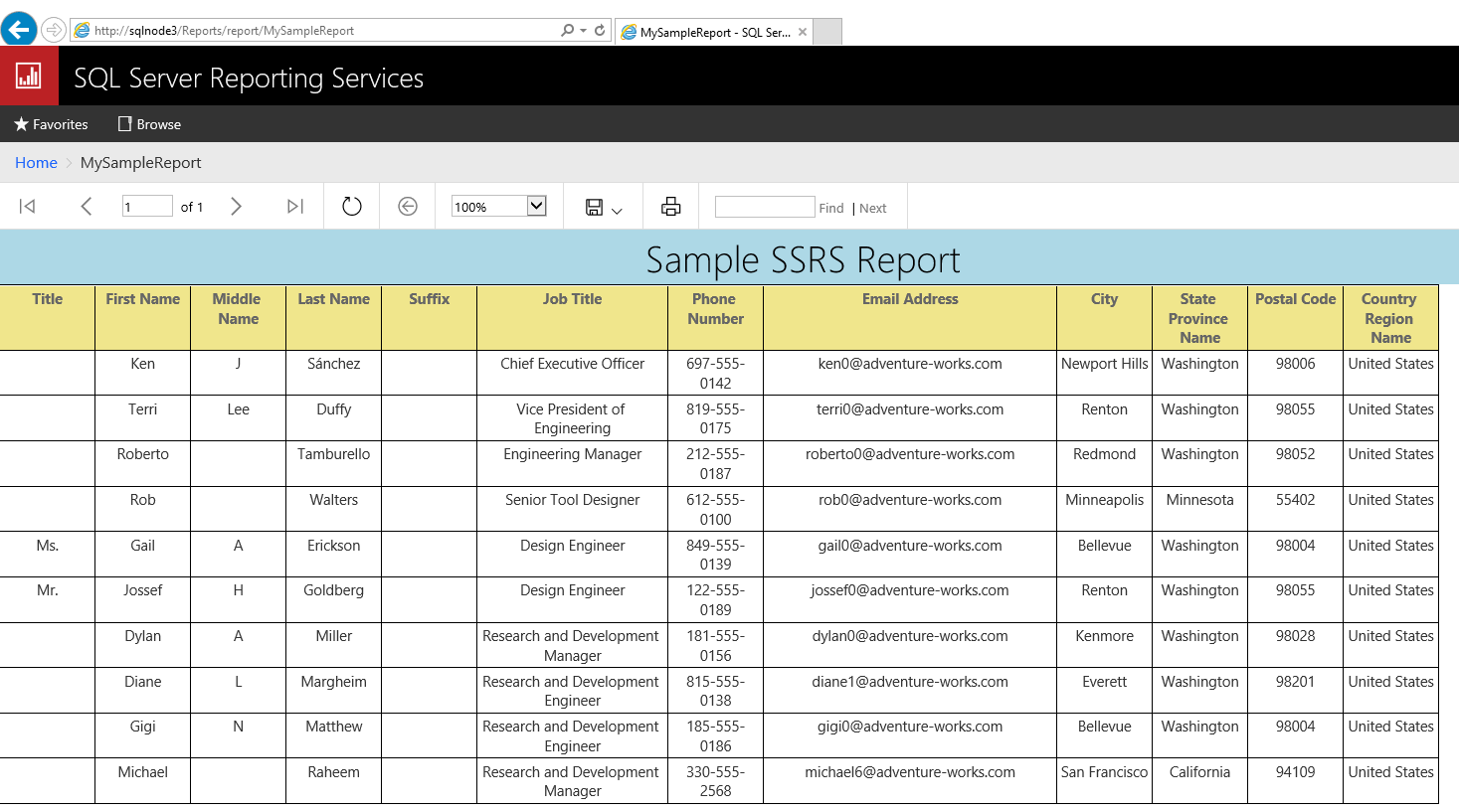 Launch the SSRS portal 