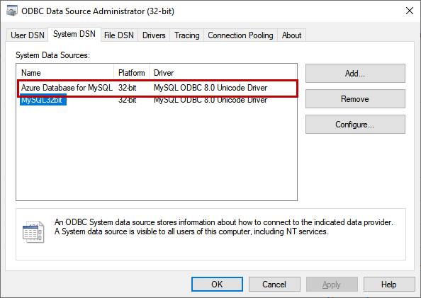 ODBC Driver is configured