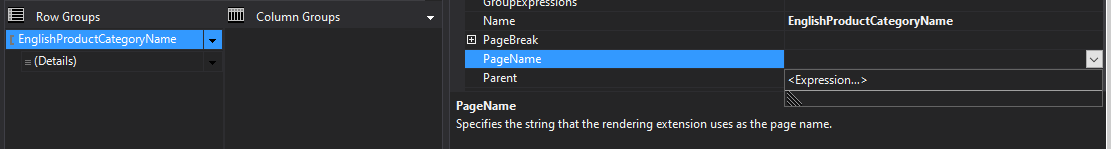 PageName in the Groups. 