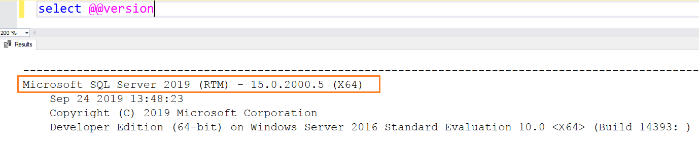 SQL Server version