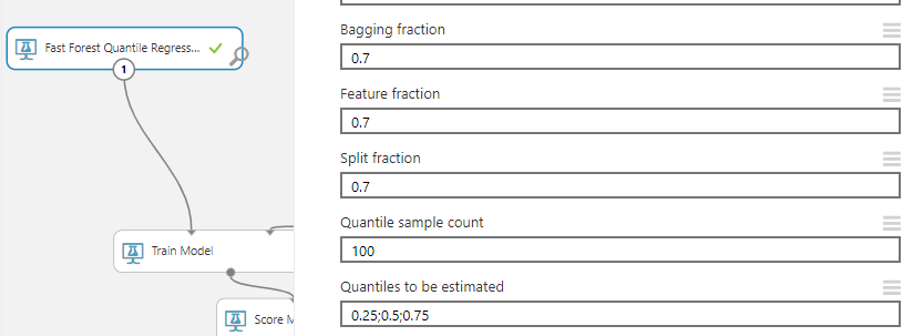 Configuring Fast Forest Quantile Regression in Azue Machine Learning