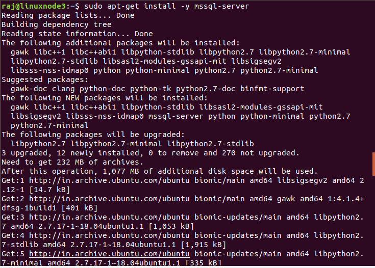 Install SQL Server on Ubuntu