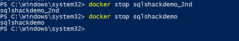 stop the SQL Server Docker 