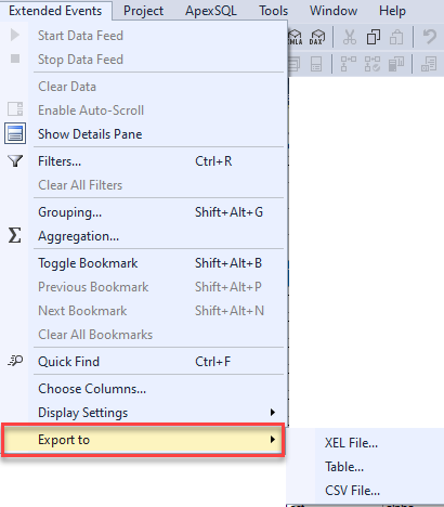 Export audit events records to files or table