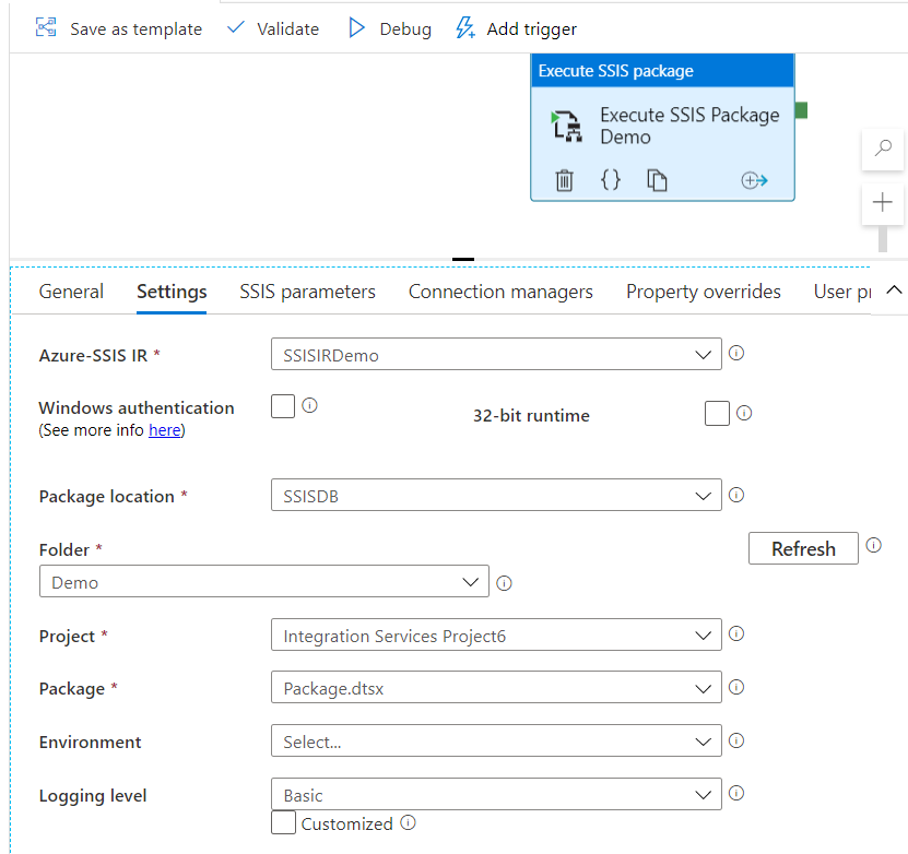 SSIS Settings