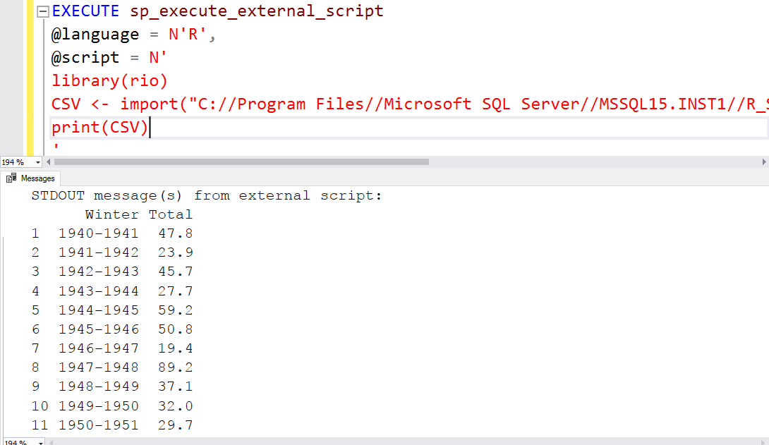 the print() function in R script