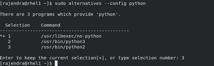 defaults for the Python 