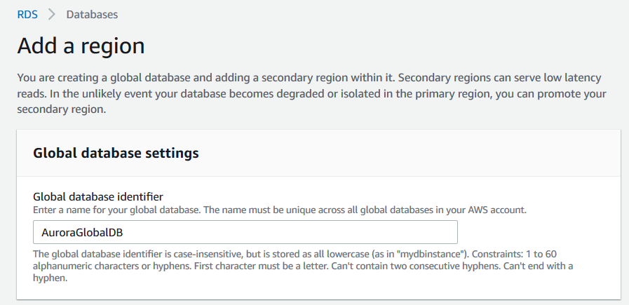 Global database identifier
