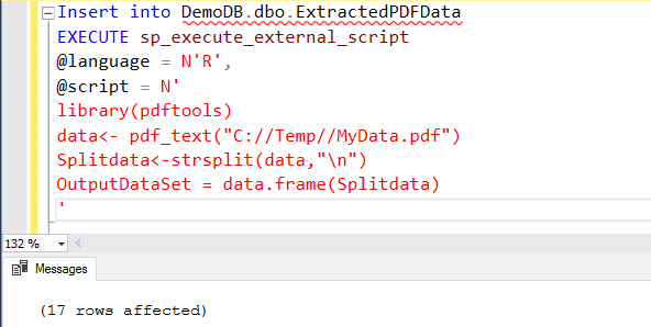 Insert data into SQL table