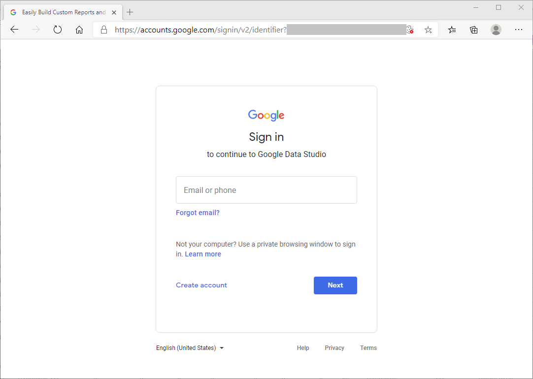 Open the report with a Google account that required a login.