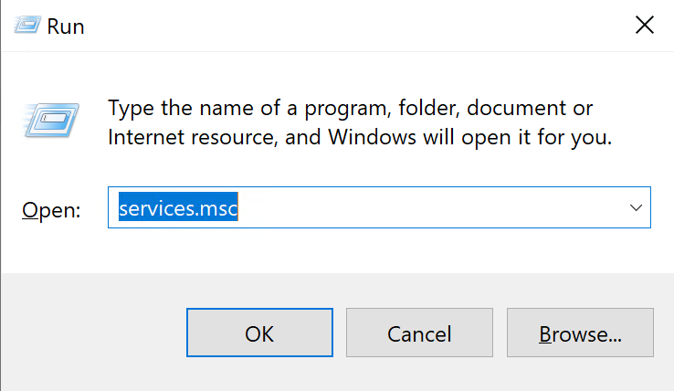 Opening the Windows Services