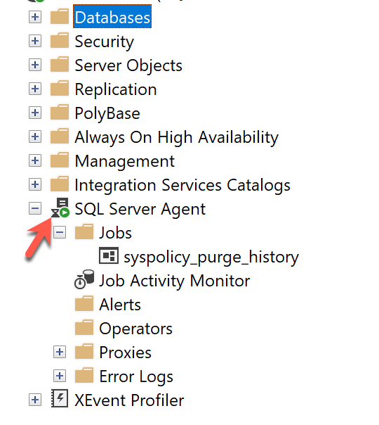 SQL Agent running in SSMS