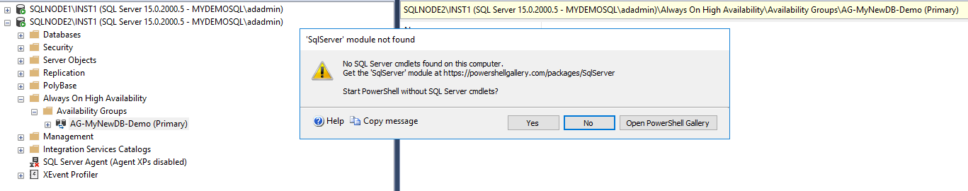 SQL Server PowerShell module for Windows PowerShell Scripts