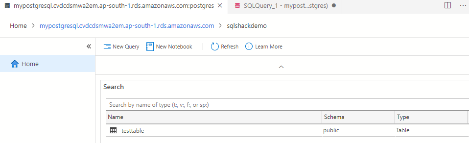 AWS RDS PostgreSQL - Azure Data Studio database dashboard | Hevo Data