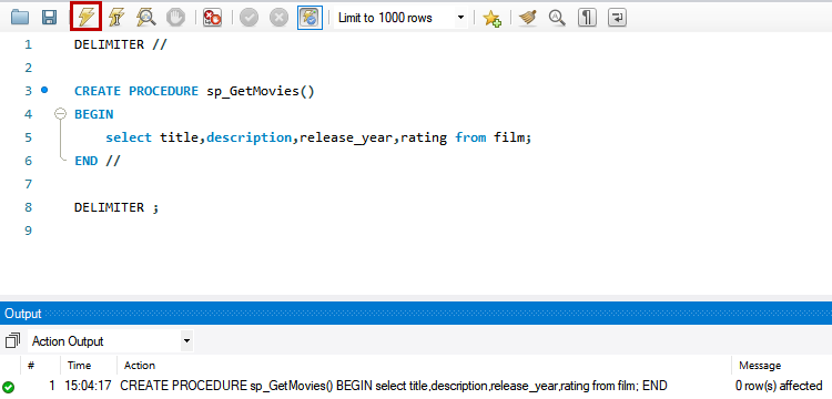 Create MySQL Stored Procedure