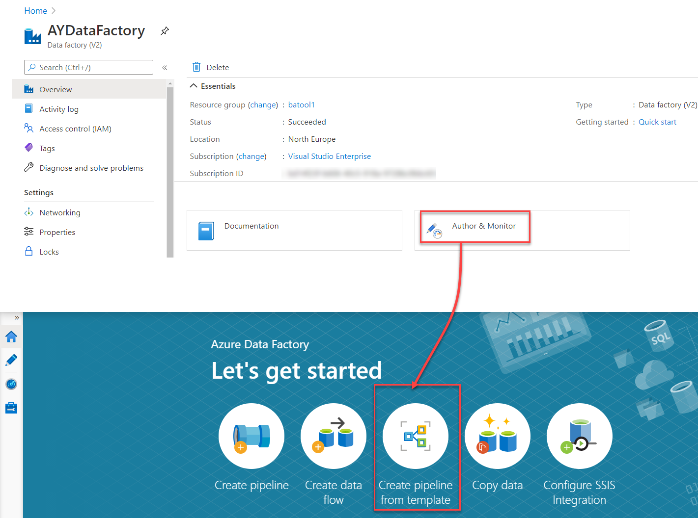 Create Pipeline from Template 