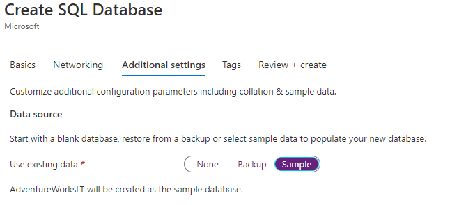 Creation of Sample Datase in Azure SQL to verify Masking in Azure.