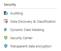 Dynamic Data Masking option in the Azure SQL.