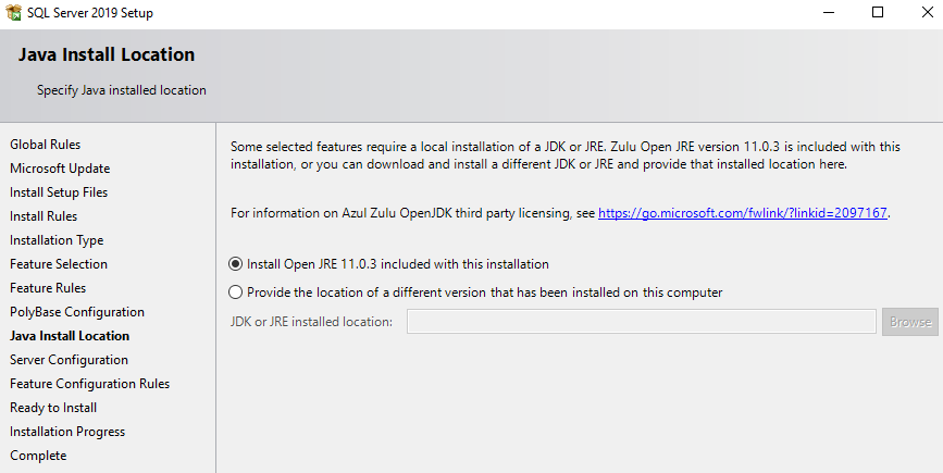 Installs the Open JRE 11.0.3 