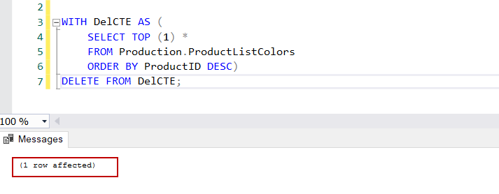 Use CTE to delete rows in a table