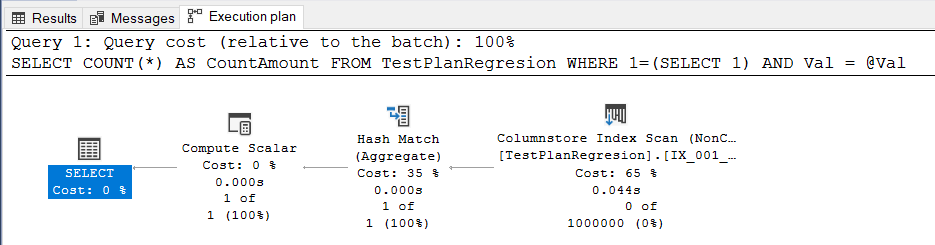 Columnstore Index Scan operation in execution plan