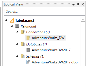 Data source connections and objects recognized