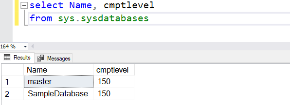 database compatibility level
