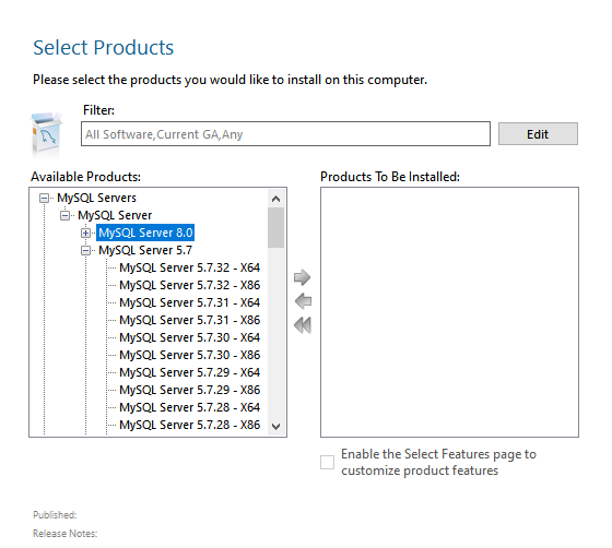 MySQL 5.7 version