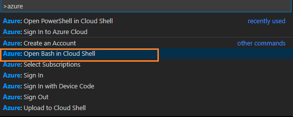 Open Bash in Cloud shell