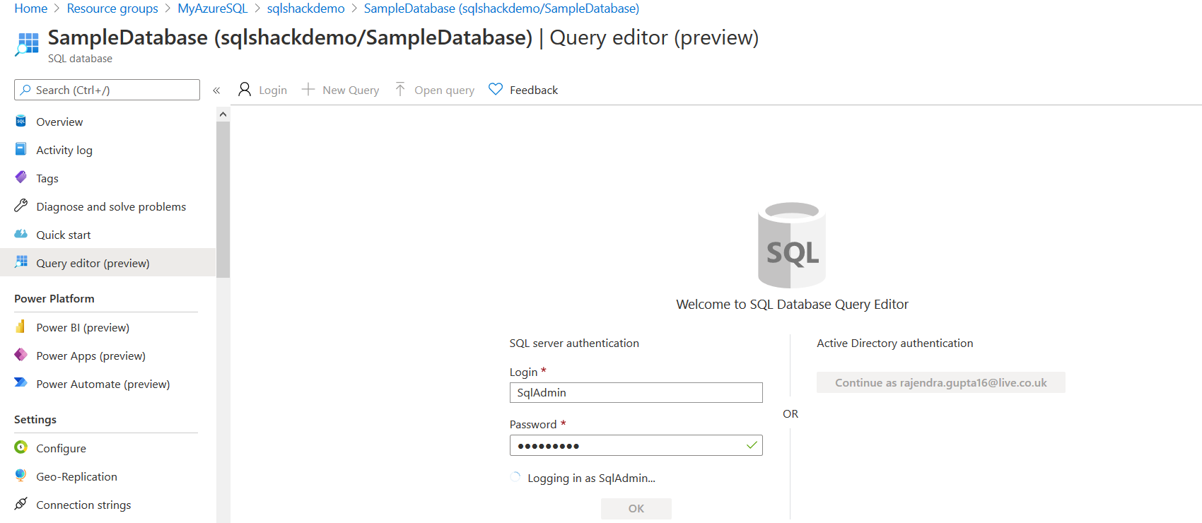 Query the database 