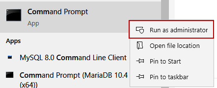 Run command prompt as adminstrator