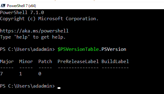 Verify the Windows PowerShell version