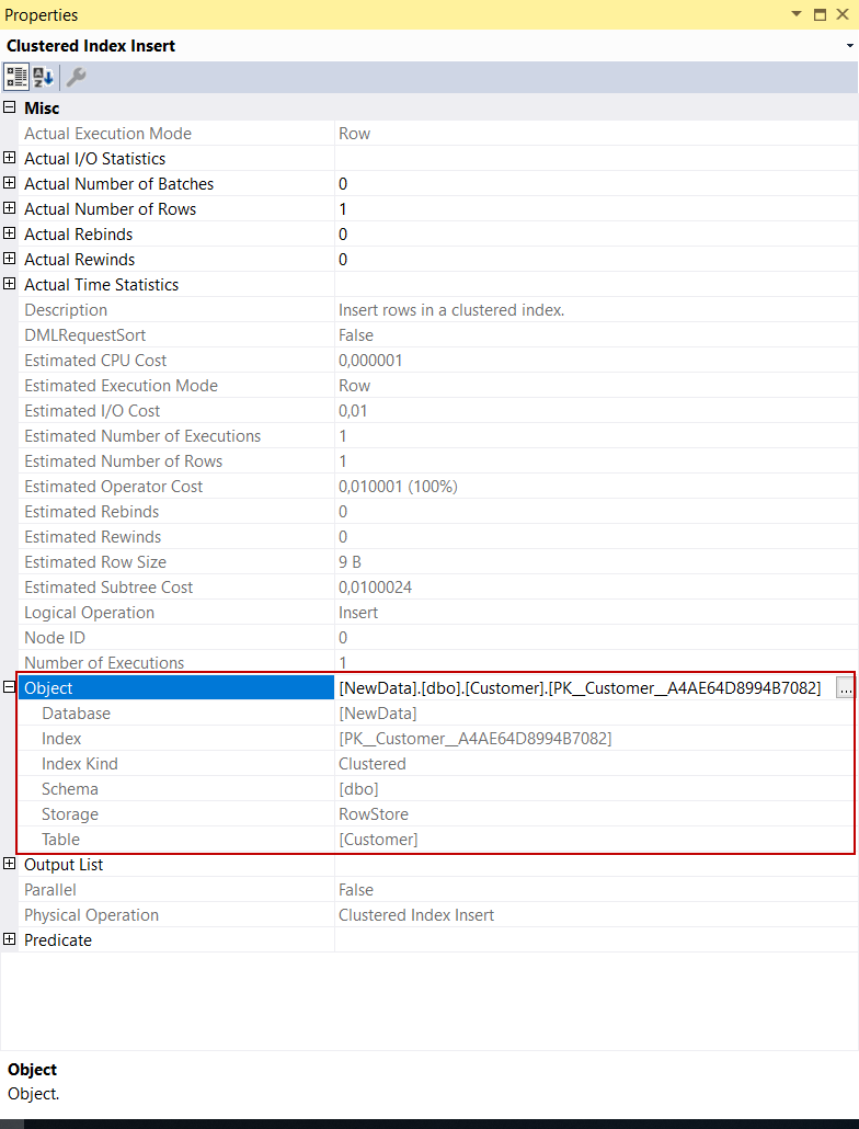Clustered Index Insert Operator in a SQL Server insert statement execution plan