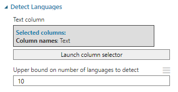 Configuration of Language Detection