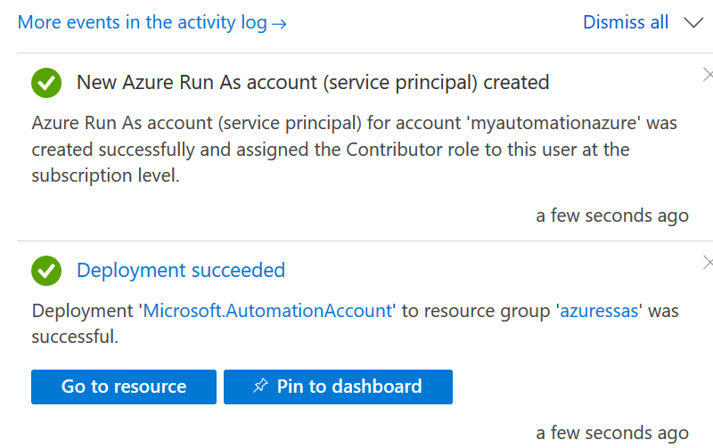 configures the automation account 