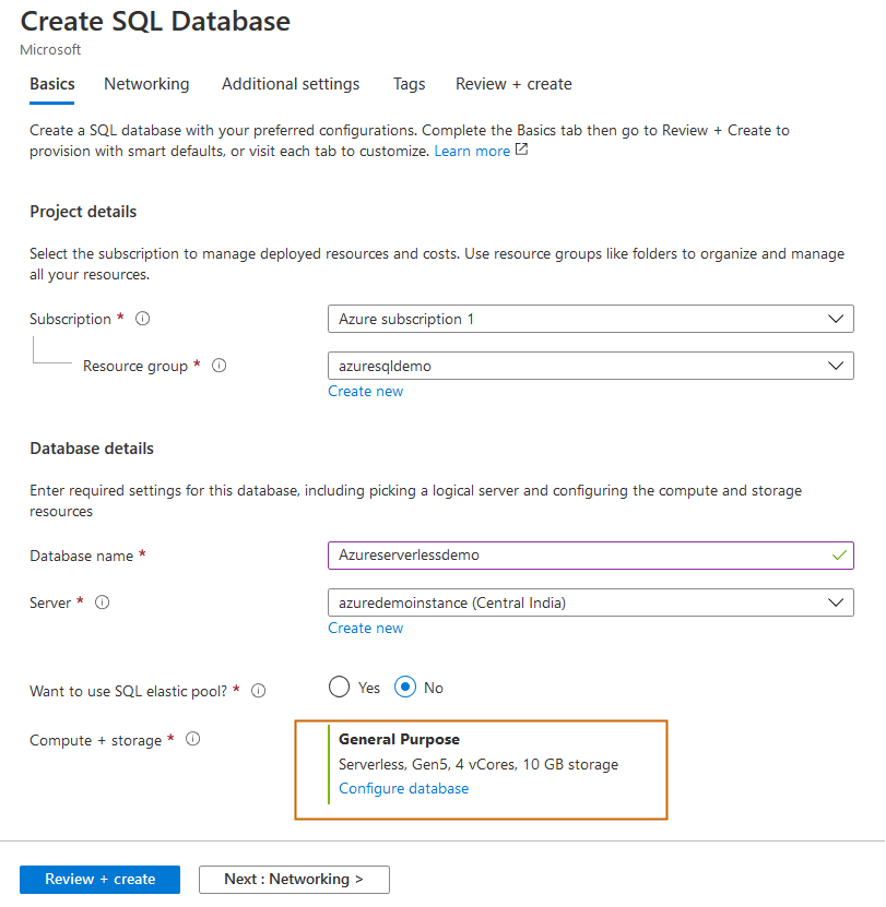 create a database page