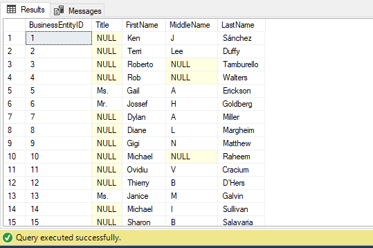 Executing a simple SQL query